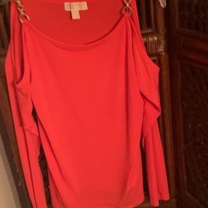 Michael Kors Cold Shoulder  Chain Link Top
